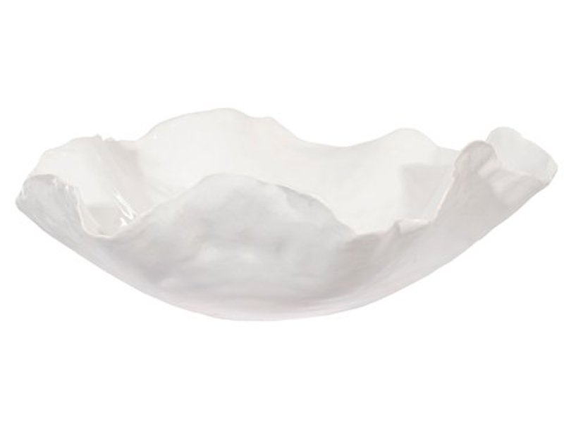 Taça Borda Ondulada Branca 32x11cm