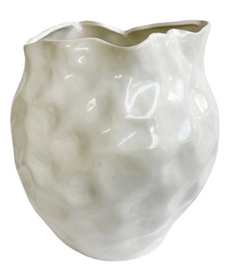Vaso Cerâmica Orgânico Creme 27,5x30,5cm