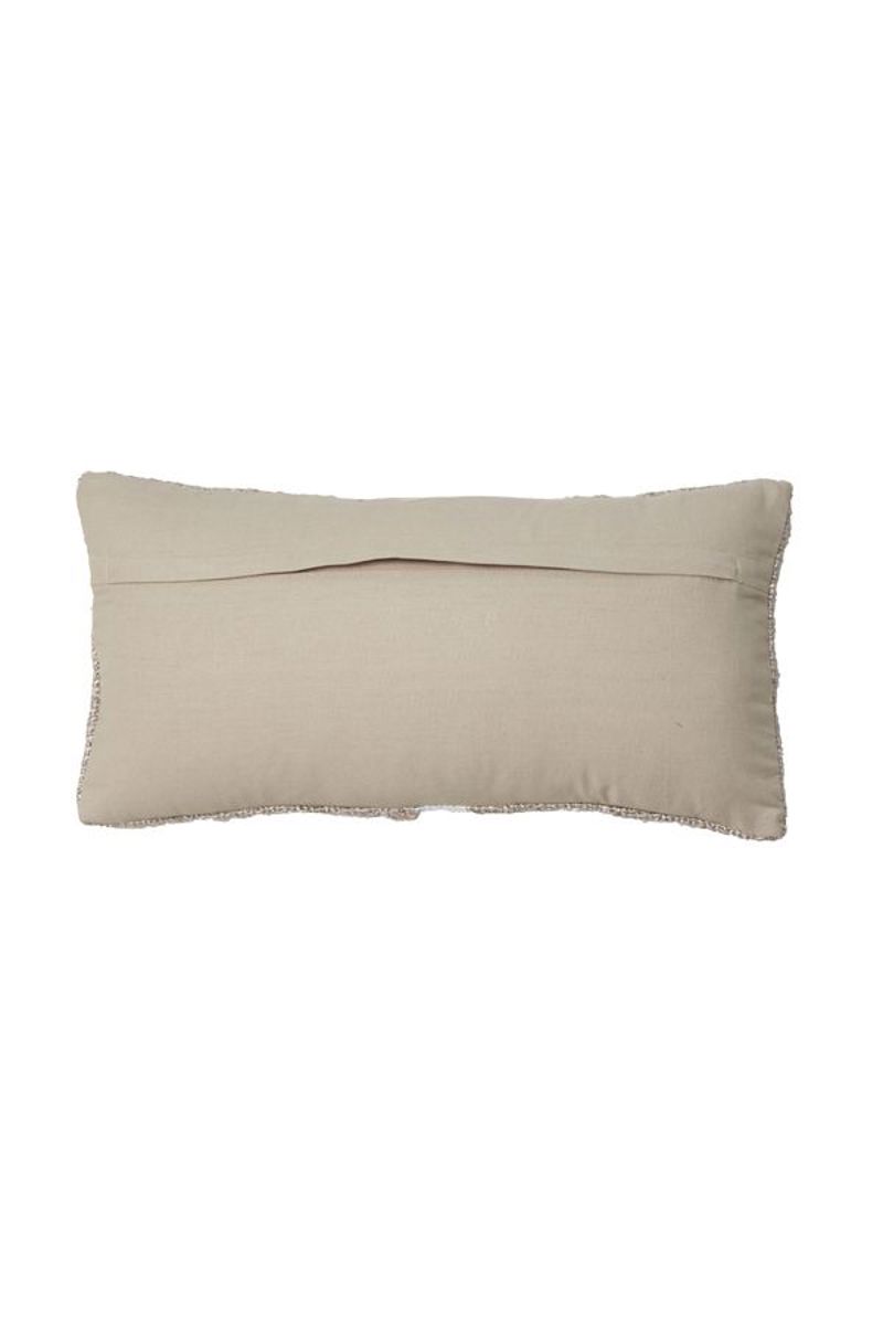 Almofada Bege e Listra Branca 60x30