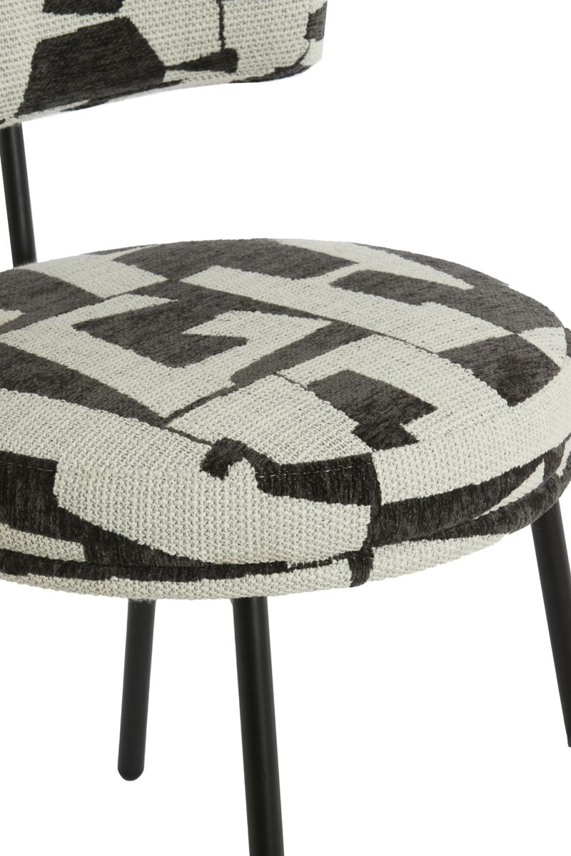 Cadeira de Jantar Preto e Branco 57x55x77