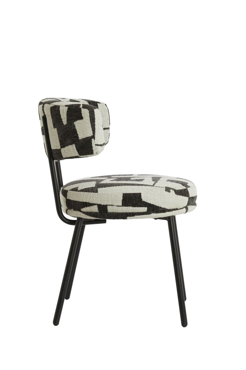 Cadeira de Jantar Preto e Branco 57x55x77