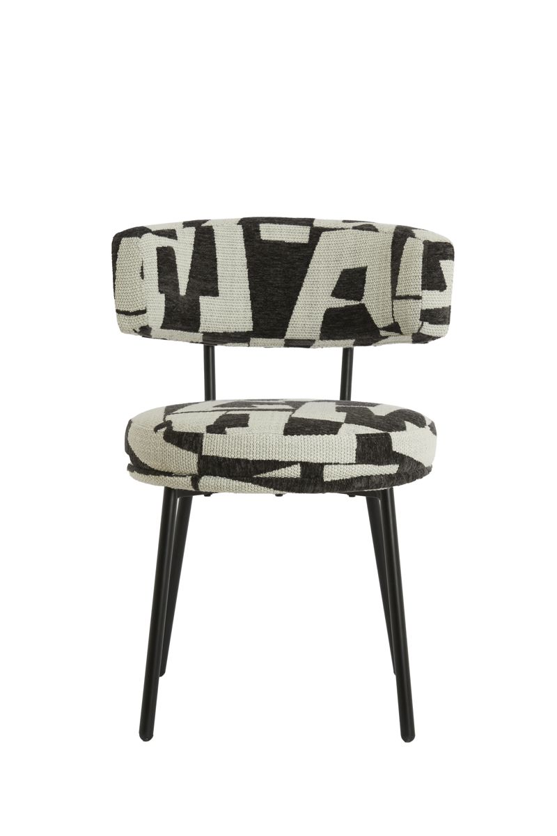 Cadeira de Jantar Preto e Branco 57x55x77
