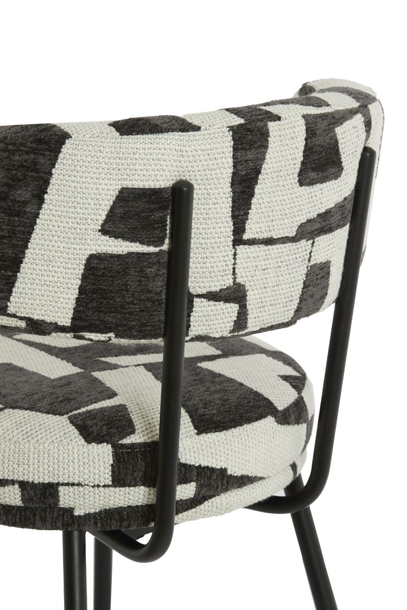 Cadeira de Jantar Preto e Branco 57x55x77