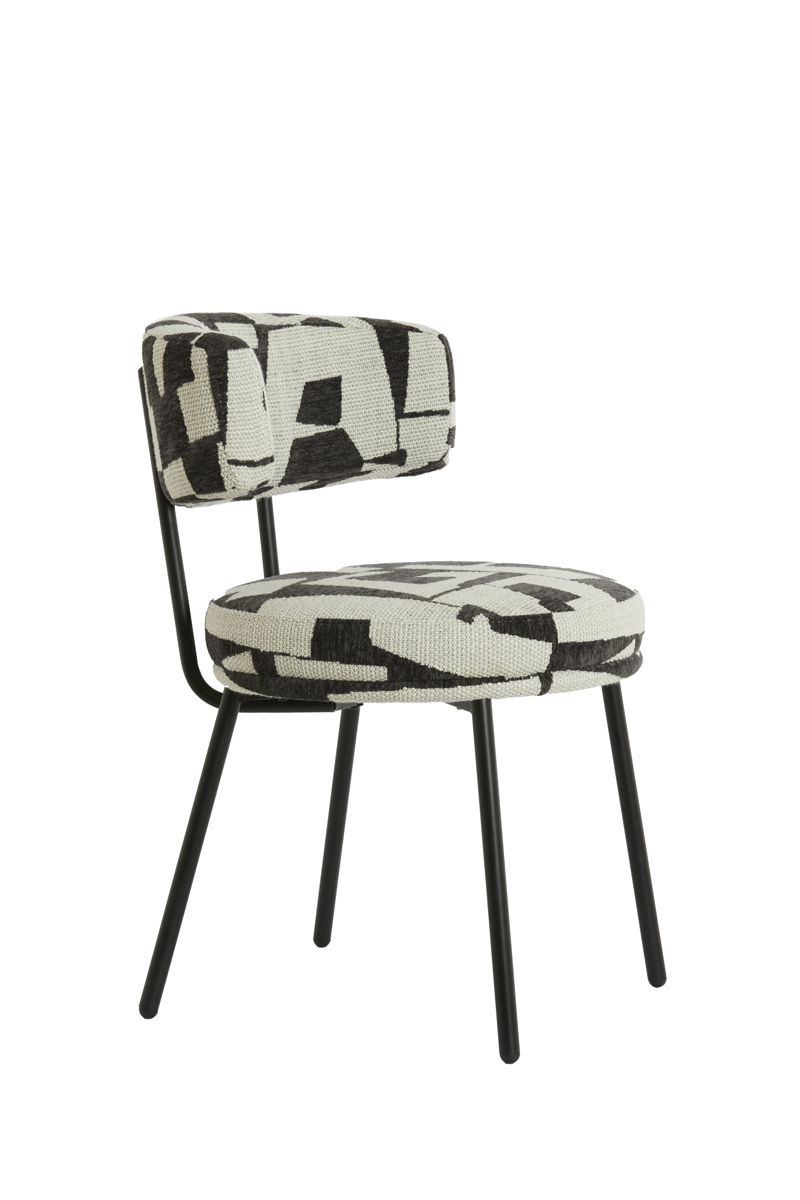Cadeira de Jantar Preto e Branco 57x55x77