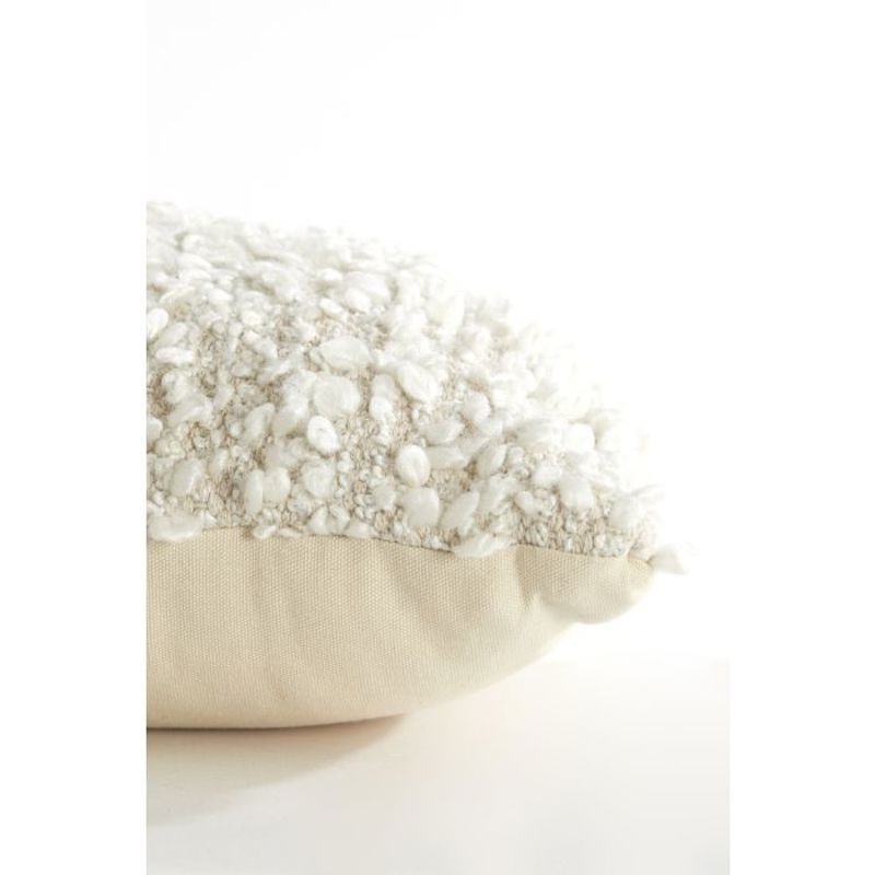 Almofada Retangular Branca Bouclé 60x30