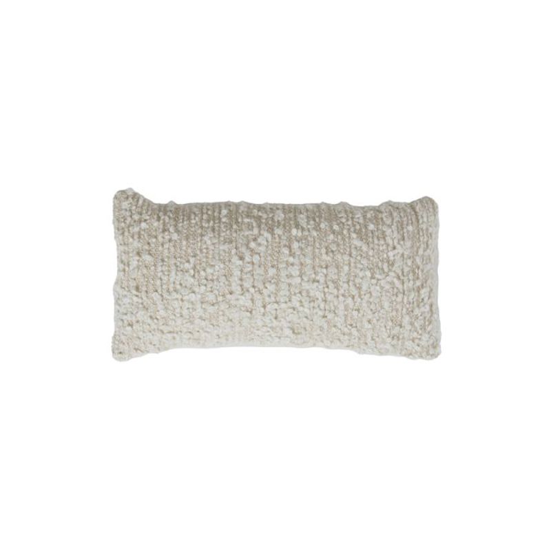 Almofada Retangular Branca Bouclé 60x30