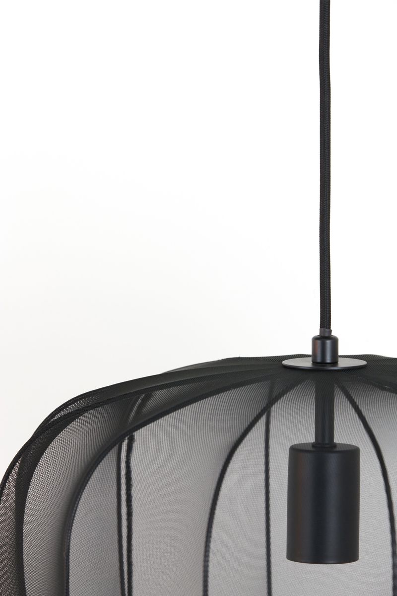 CANDEEIRO DE TETO PRETO 40X30CM PLUMERIA