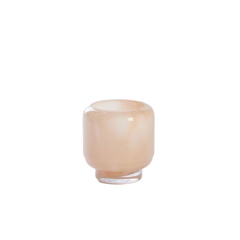 Porta-Vela Vidro Creme Ø10x10,5cm - Solvay