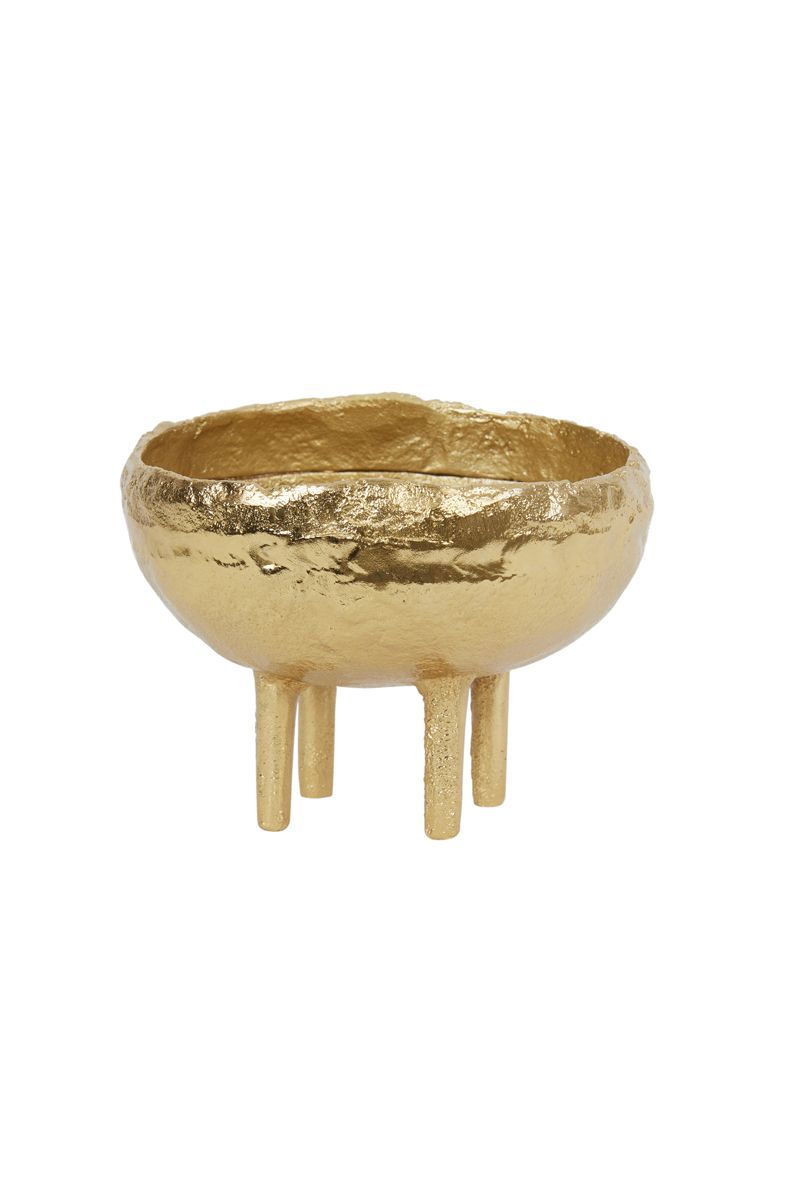 VASO METAL DOURADO COM PÉS MUXIA 17.5 X 12