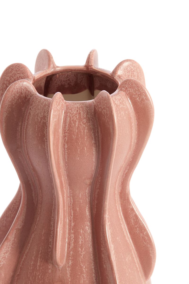 Vaso Cerâmica Coral Ondulada 18,5x34
