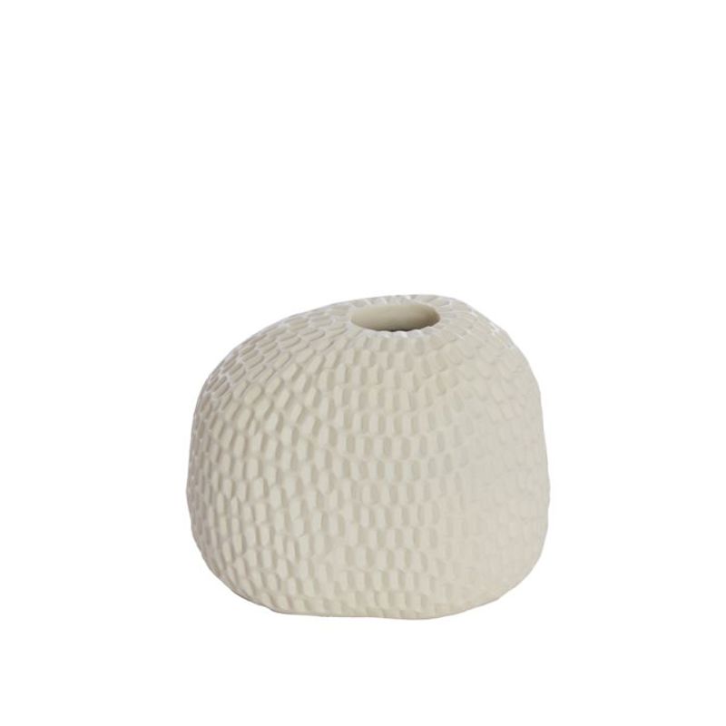 Vaso Cerâmica Texturizado Creme 15x12x11,5