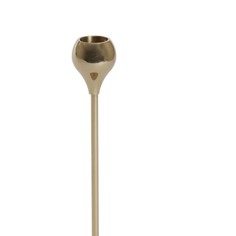 Porta-Velas Cadelabro Haste Fina Ouro 8.5x25cm