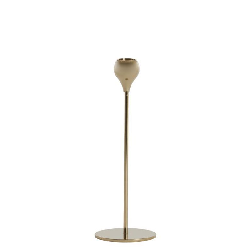 Porta-Velas Cadelabro Haste Fina Ouro 8.5x25cm