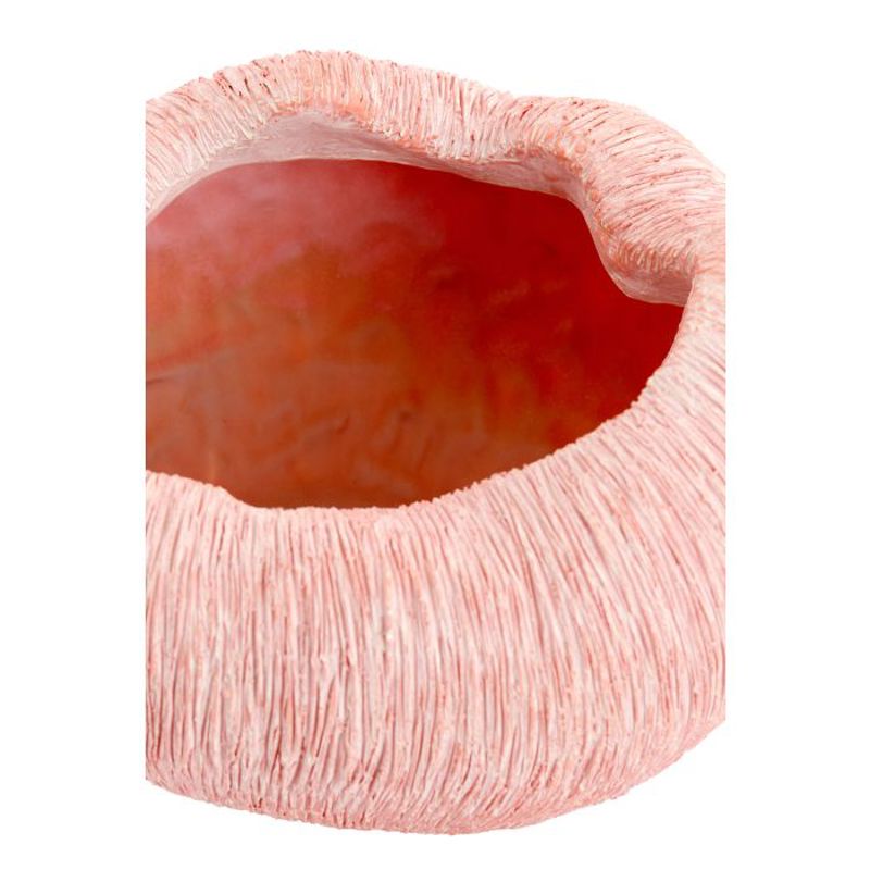 Vaso Cerâmica Borda Irregular Rosa Claro 34X28X21