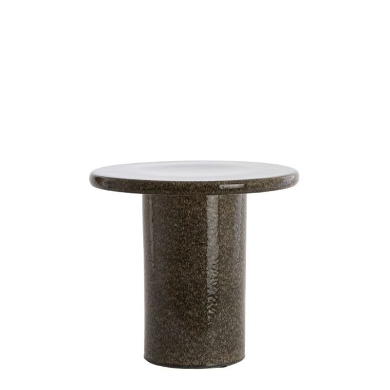MESA LATERAL CERAMICA MARROM 40.5 X 35.5
