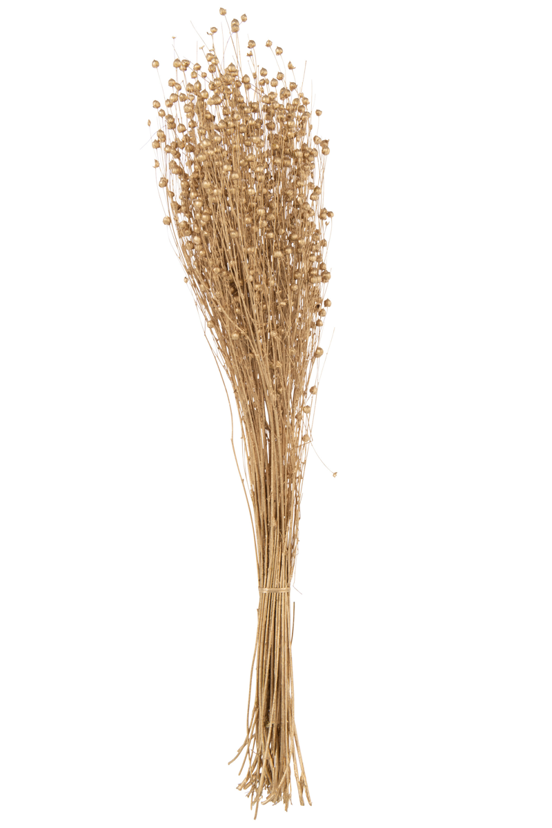 Flor Seca Buquê Linho Dourado 50cm