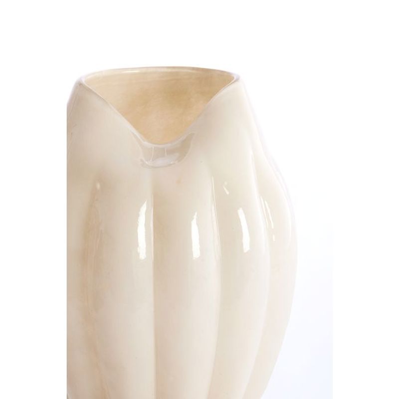 JARRA DE VIDRO AYSEN CREME (16.5X21CM)