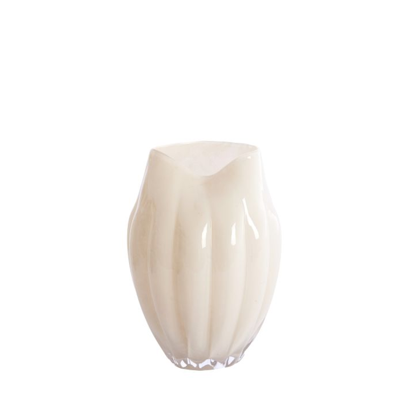 JARRA DE VIDRO AYSEN CREME (16.5X21CM)