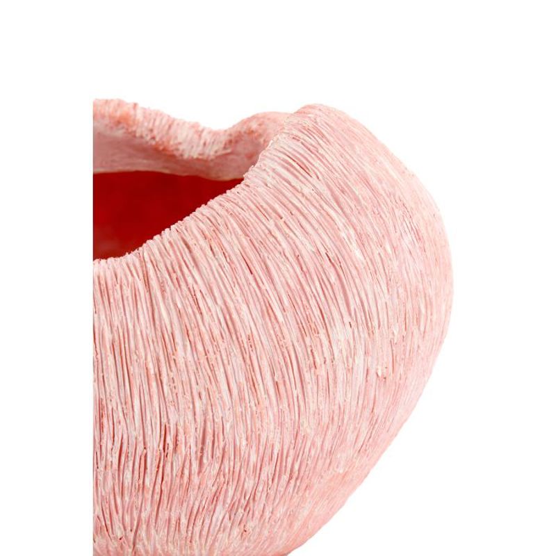 Vaso Cerâmica Borda Irregular Rosa Claro 34X28X21