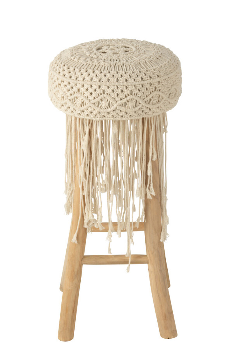 Banco com franjas macramé