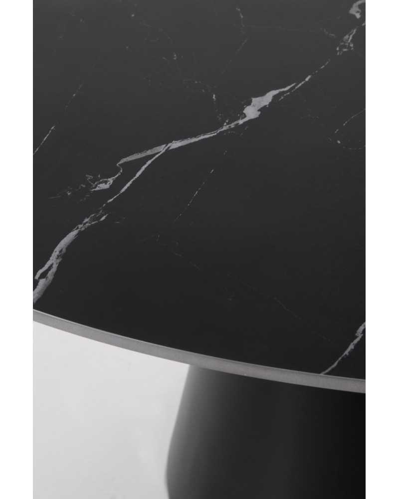 Mesa de refeição redonda 120cm c/ base metal preta