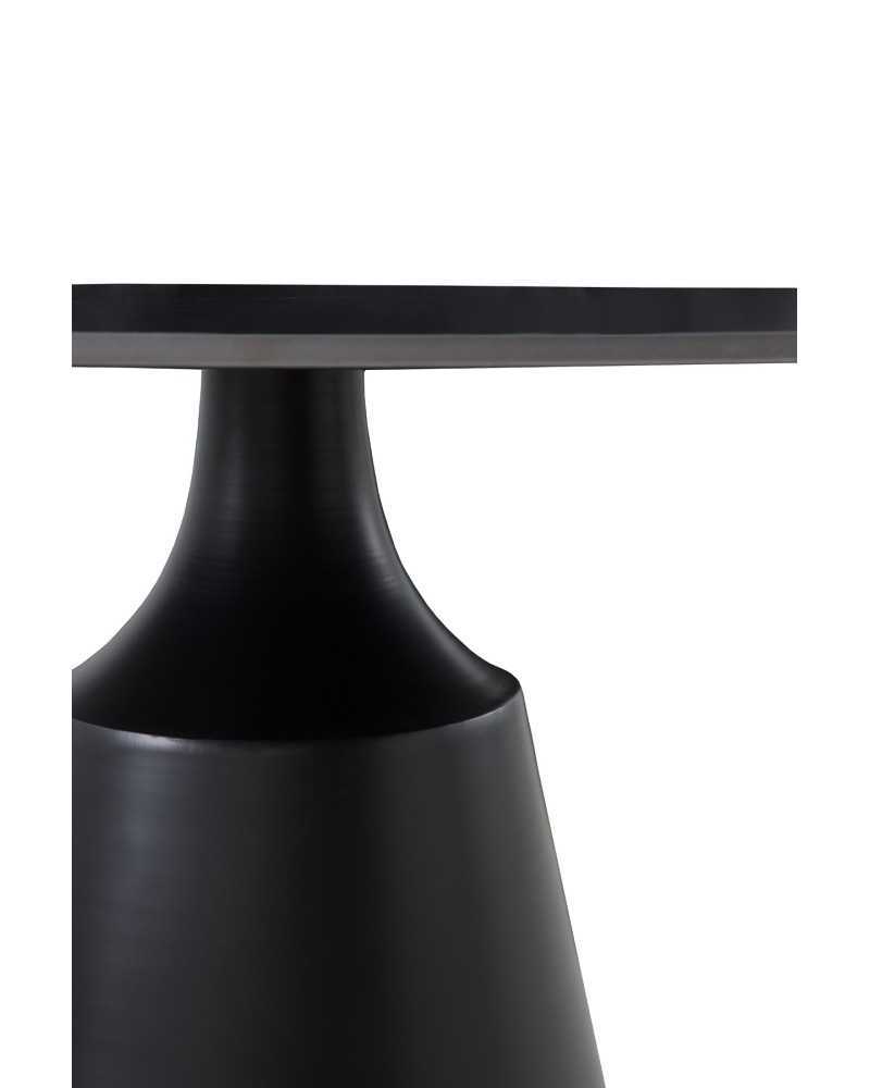 Mesa de refeição redonda 120cm c/ base metal preta