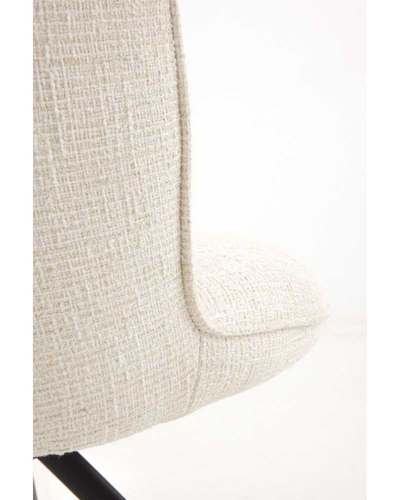 Cadeira tweed blanco com pés metálicos