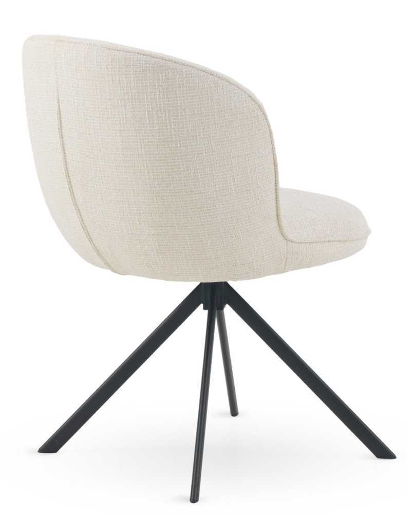 Cadeira tweed blanco com pés metálicos