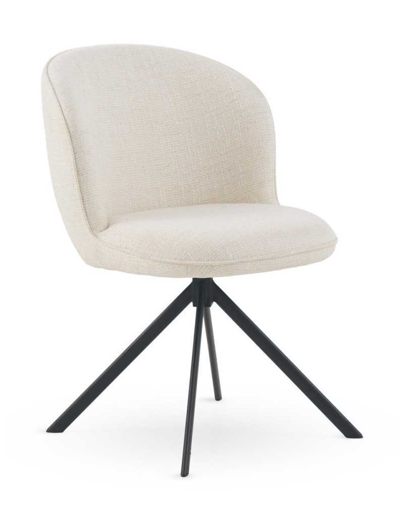 Cadeira tweed blanco com pés metálicos