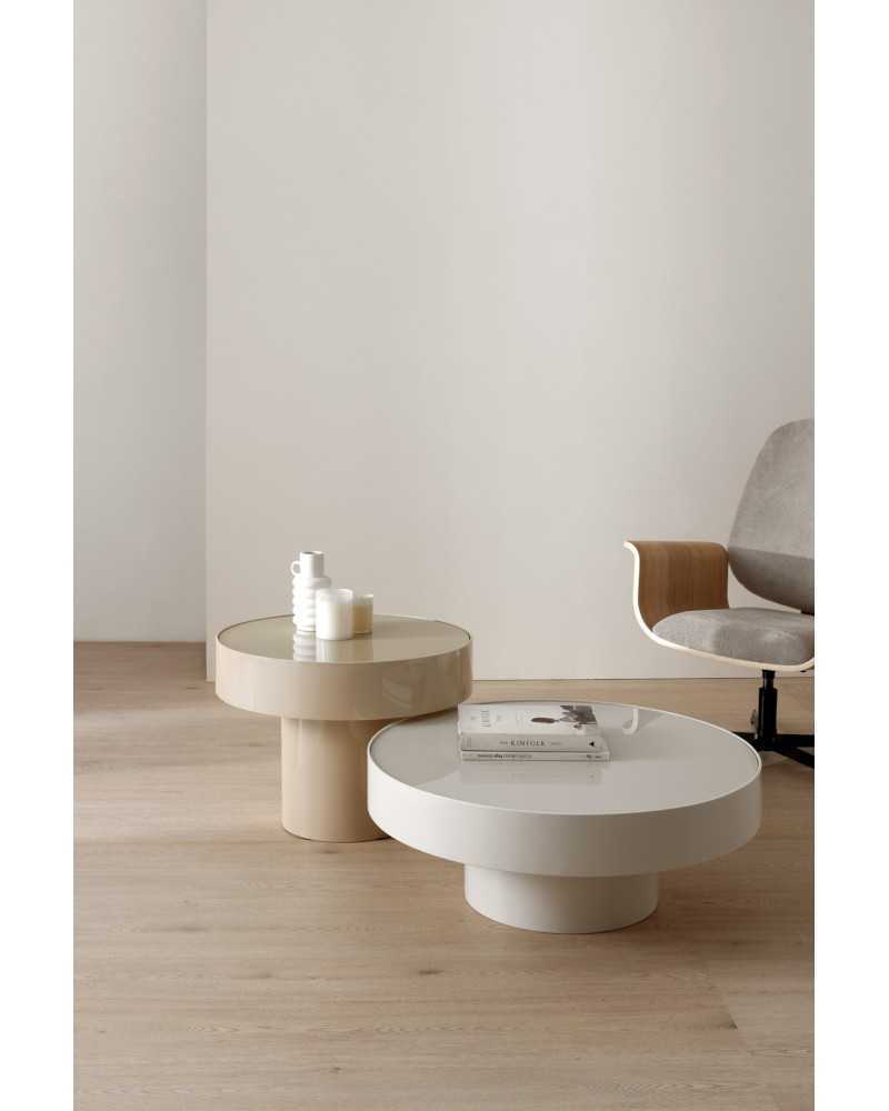 Mesa auxiliar de metal creme