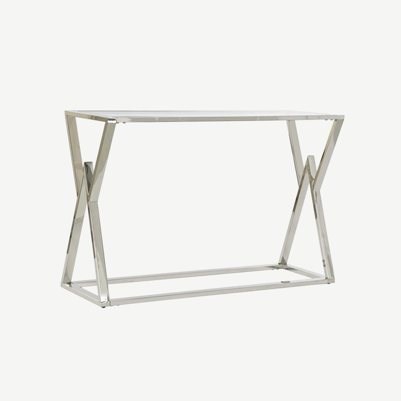 CONSOLA VIDRO MDF 160X45X80 MARROM CLARO