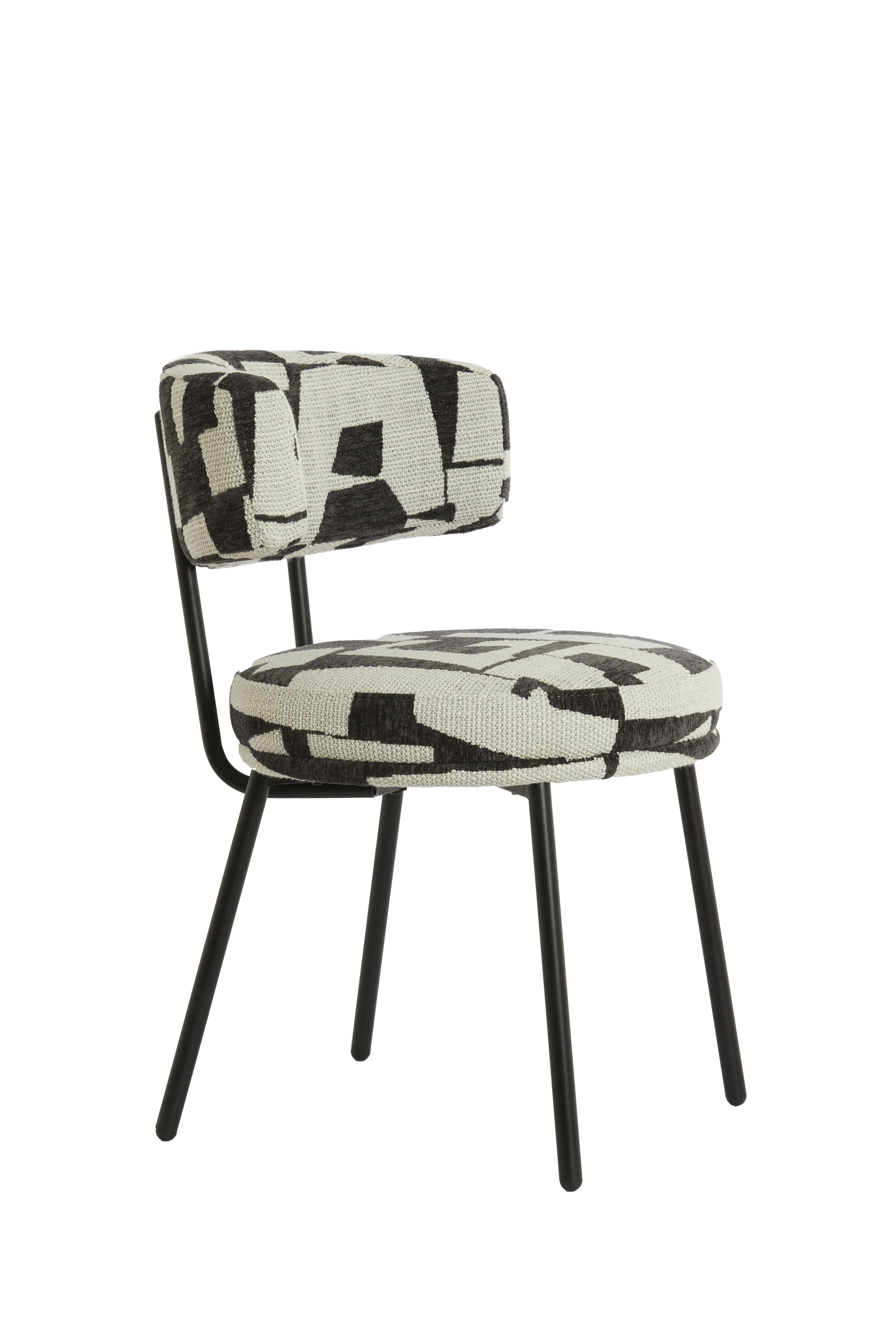 Cadeira de Jantar Preto e Branco 57x55x77