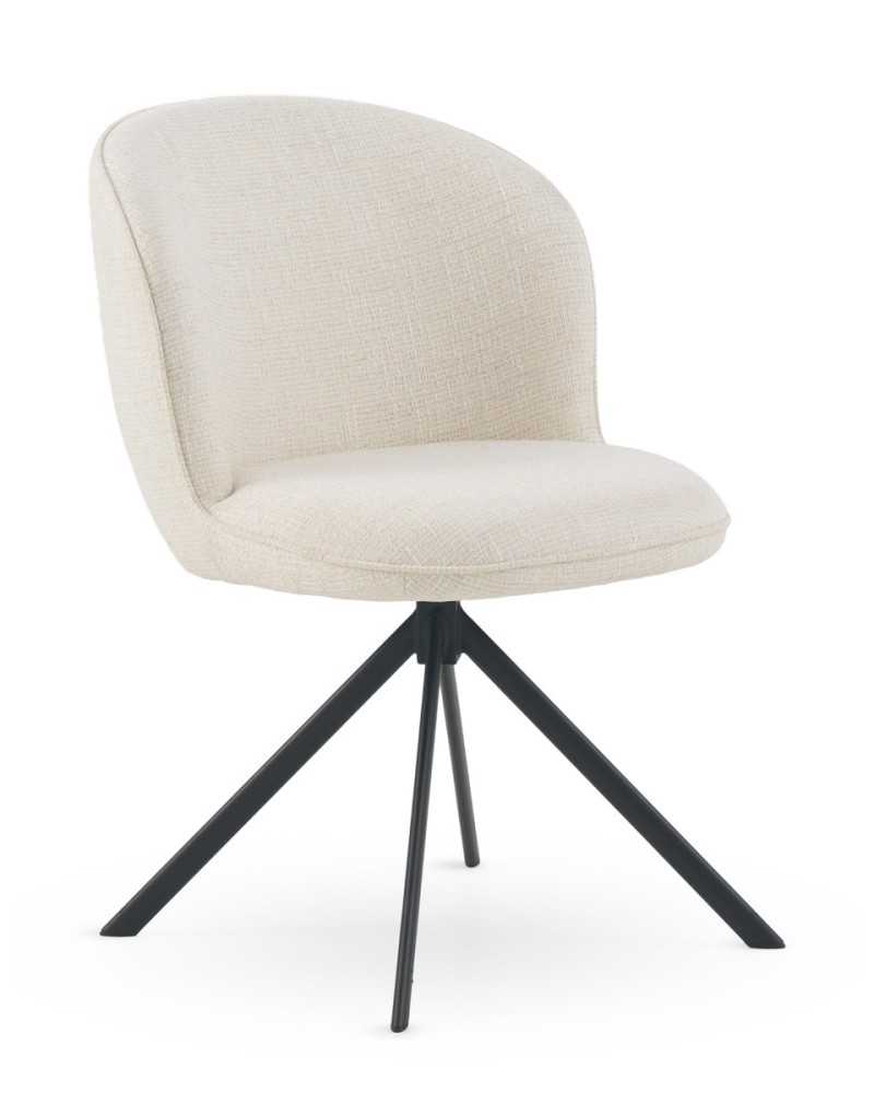Cadeira tweed blanco com pés metálicos