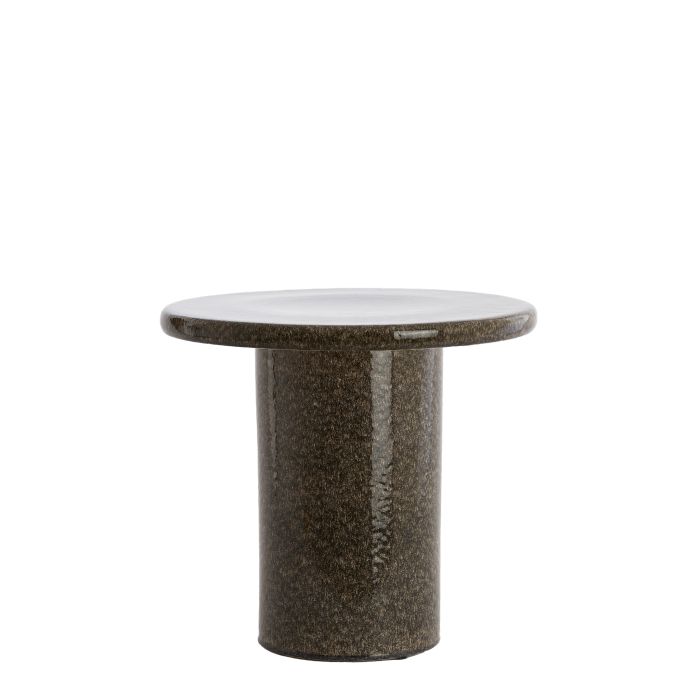 MESA LATERAL CERAMICA MARROM 40.5 X 35.5